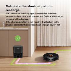 LDS Robot Vacuum Cleaner & Mop Liectroux T9,Wet Dry Cleaning,Self Empty,Multi-floor Map,6500Pa,Carpet Boost,Anti-Tangle Brushes