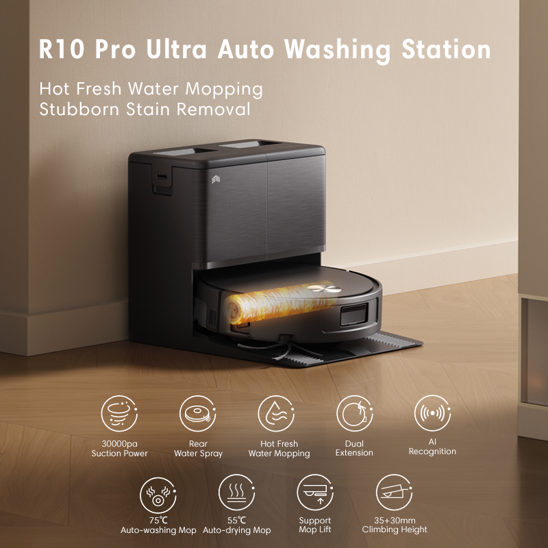 MSLUXE R10 Pro Ultra Robot Vacuum & Mop with 30,000Pa Suction, AI Navigation & Self-Cleaning